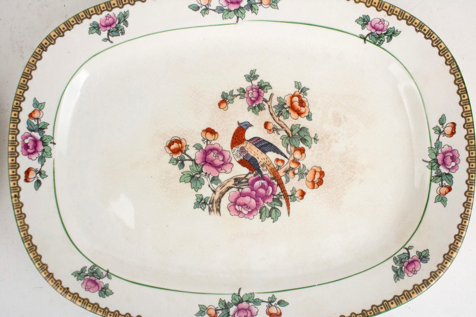 Four Whieldon Ware Pheasant Pattern Serving Platters - 2