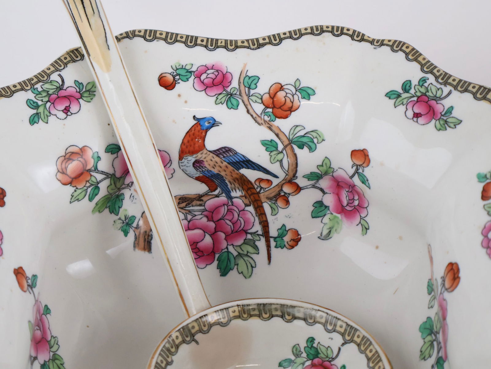 Five Whieldon Ware Pheasant Pattern Serving Pieces - 5