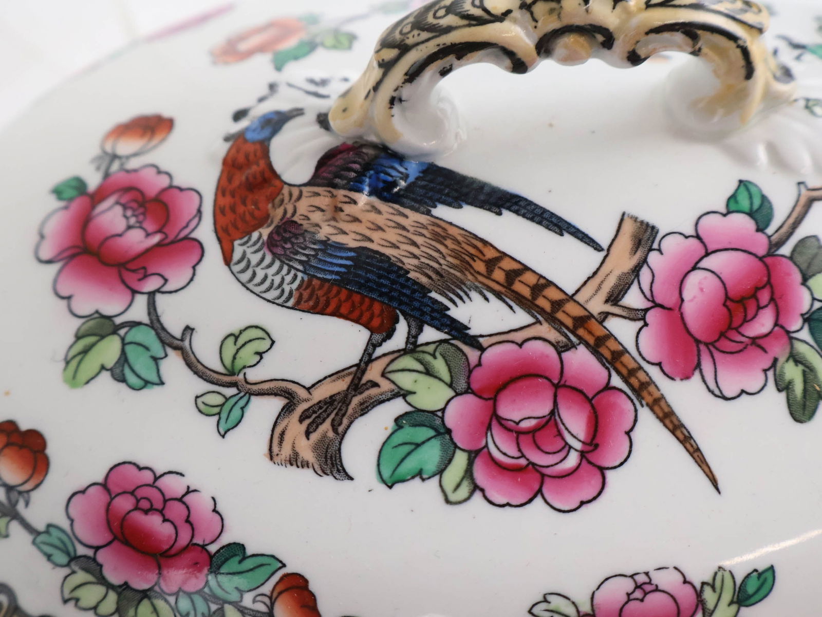 Six Whieldon Ware Pheasant Pattern Serving Pieces - 11