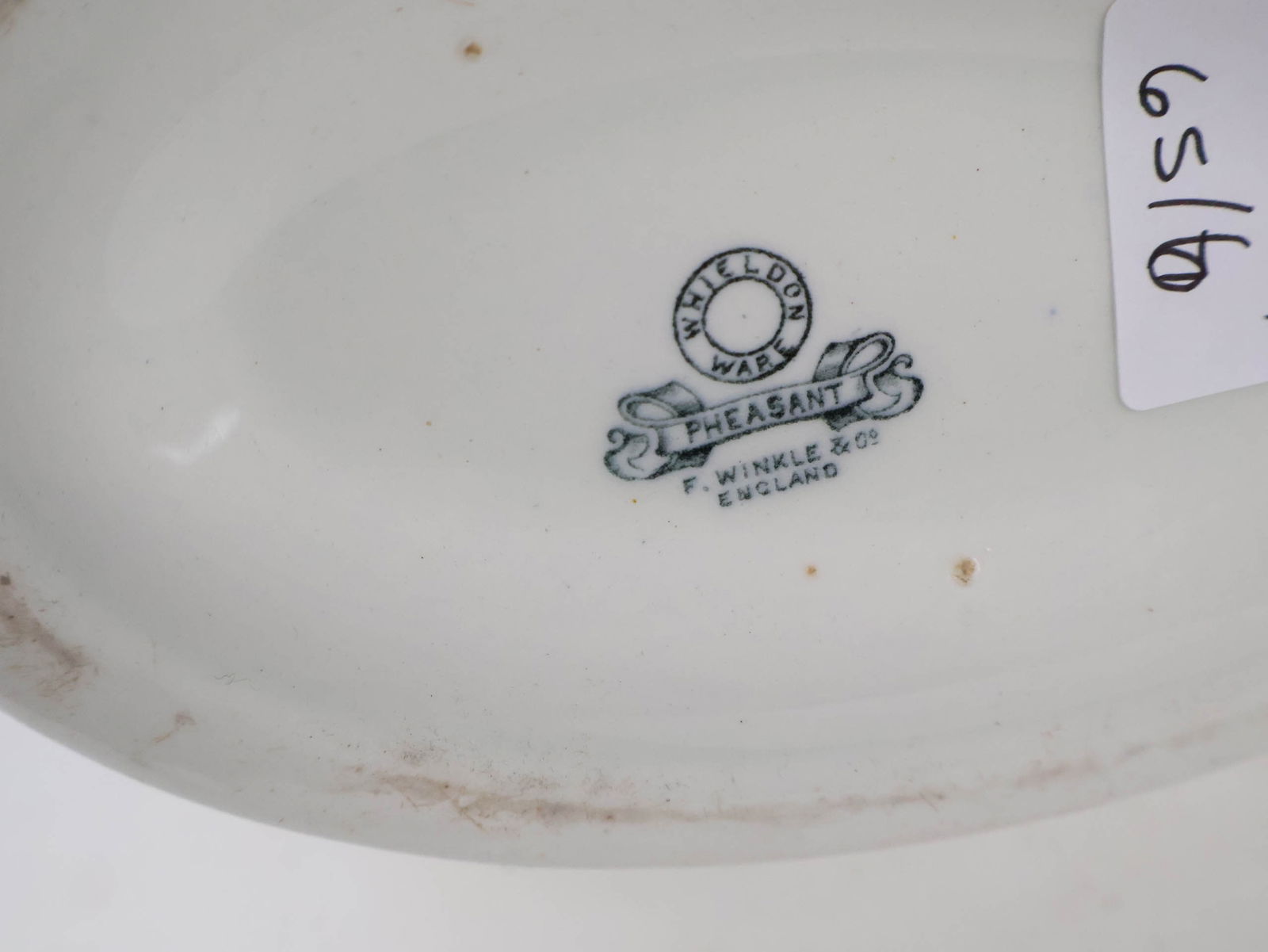 Six Whieldon Ware Pheasant Pattern Serving Pieces - 8