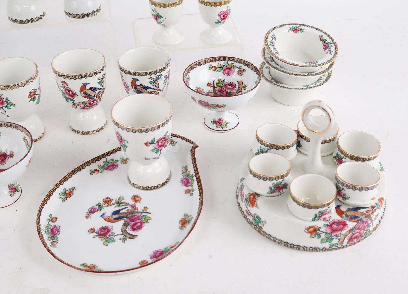 Twenty-Four Whieldon Ware Pheasant Pattern Serving Pieces - 6