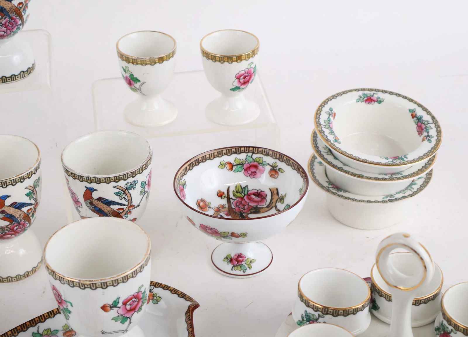 Twenty-Four Whieldon Ware Pheasant Pattern Serving Pieces - 7