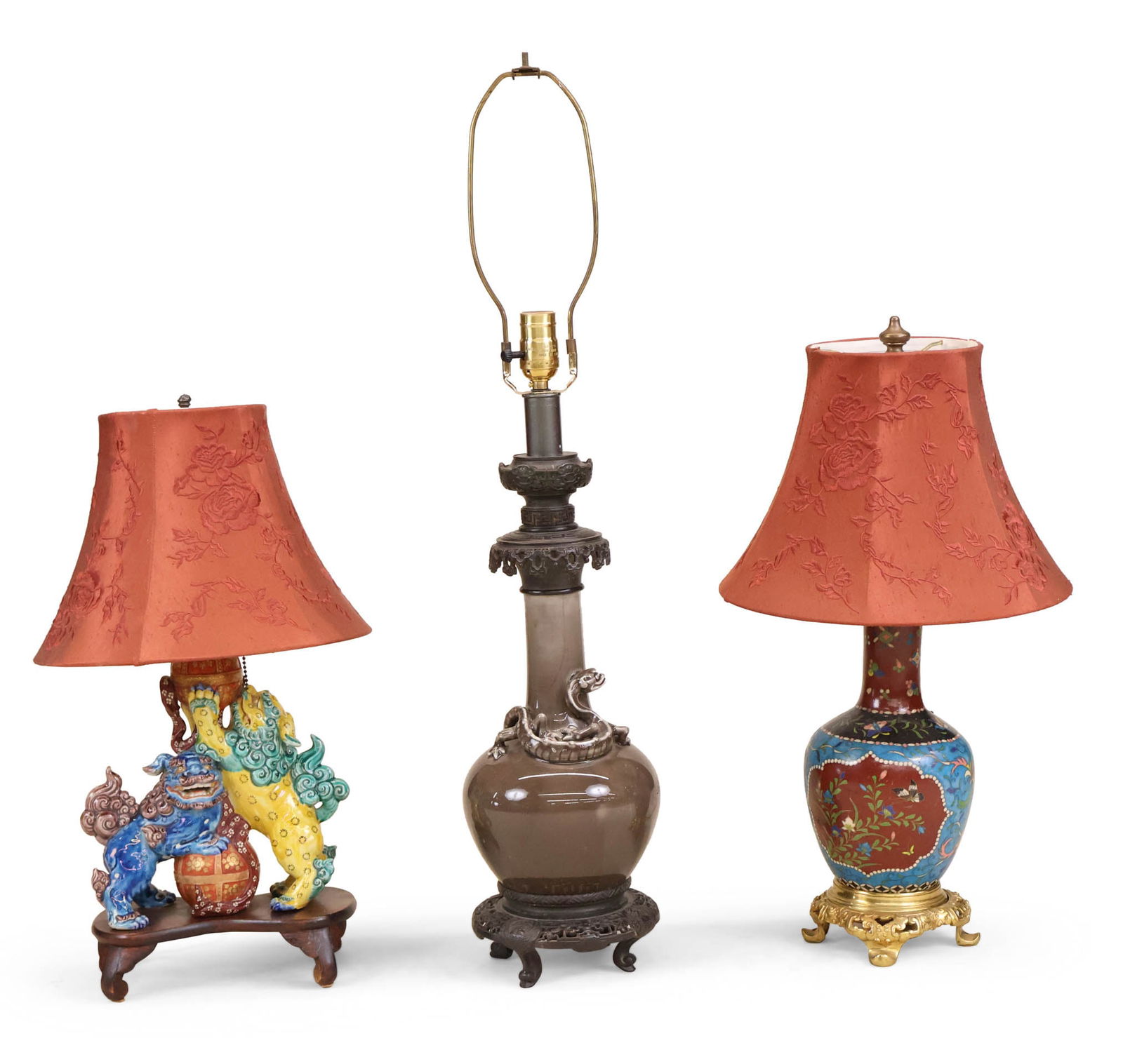 Three Chinese Porcelain Table Lamps (1 of 14)