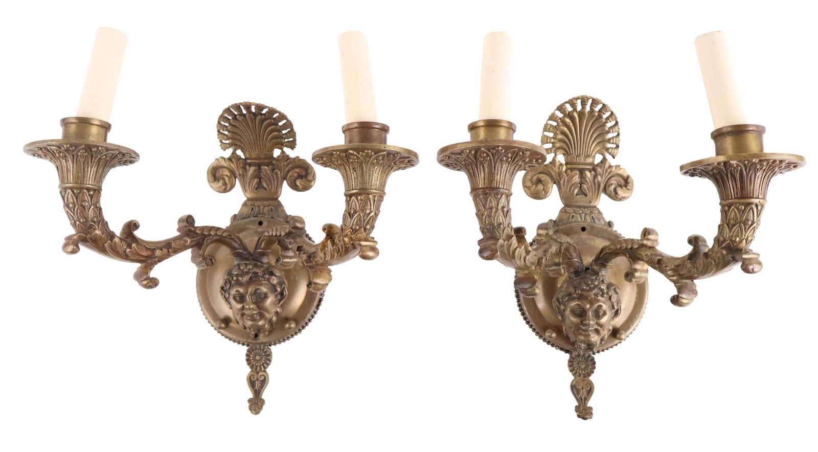 Pair of Neoclassical Style Two Light Wall Sconces (1 of 13)