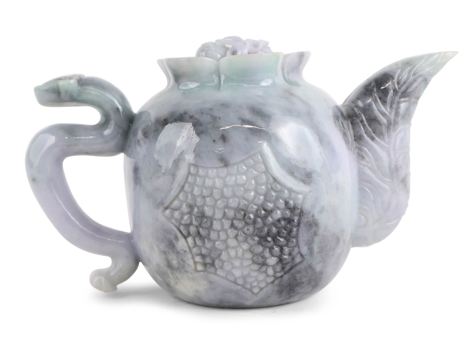 Chinese Carved Jadeite Teapot (1 of 11)