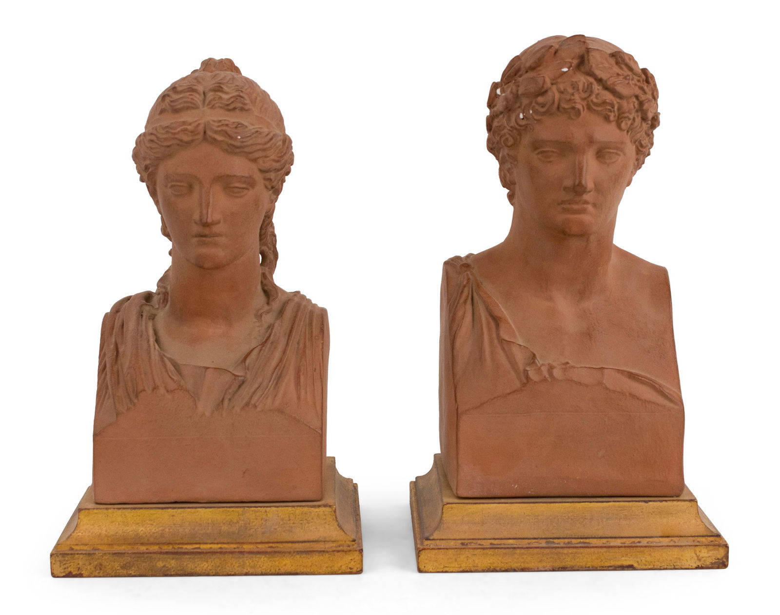 Pair of Terracotta Busts of Classical Figures (1 of 8)