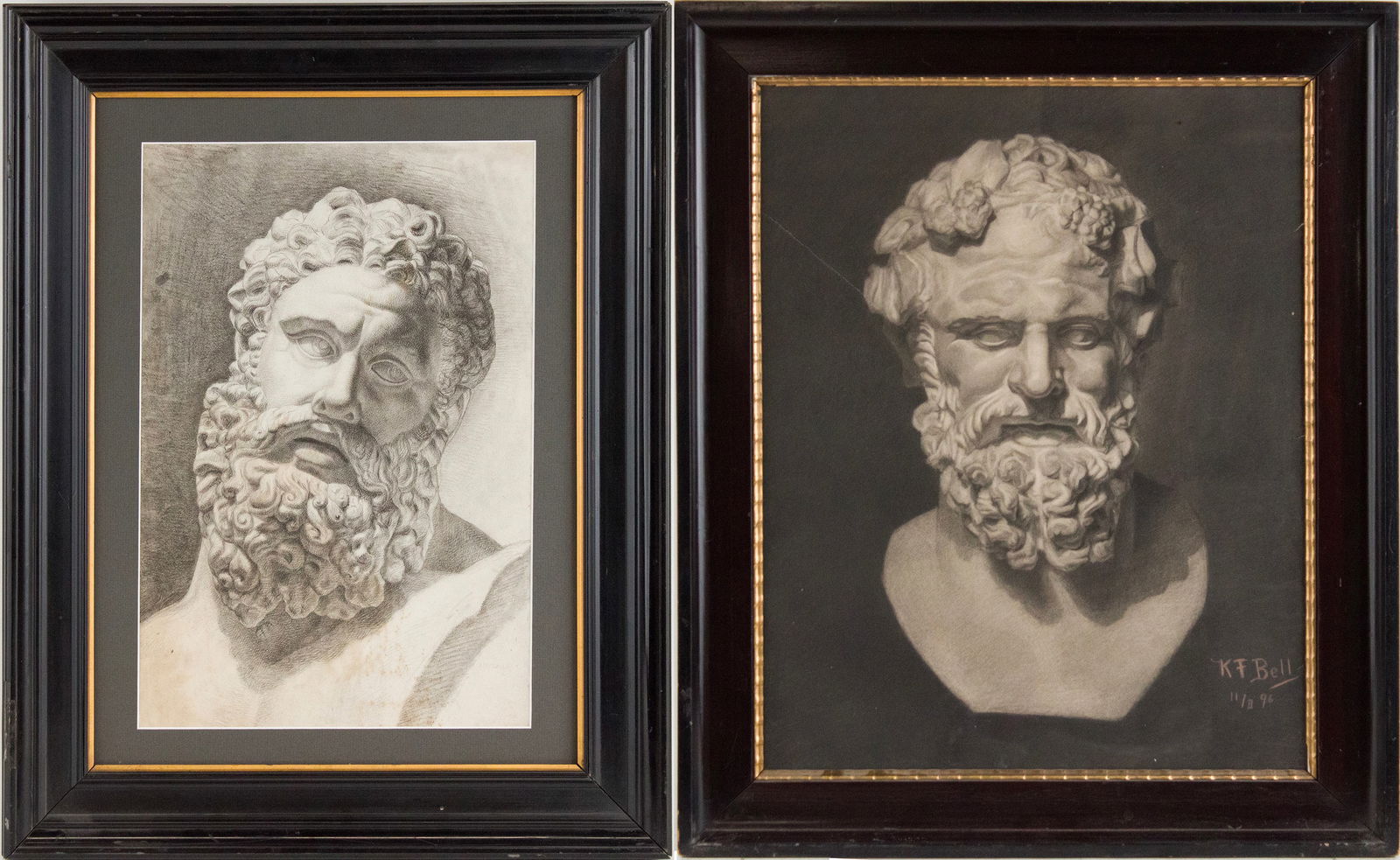 KF Bell, Classical Bust of a Bearded Man, Pencil on paper (1 of 11)