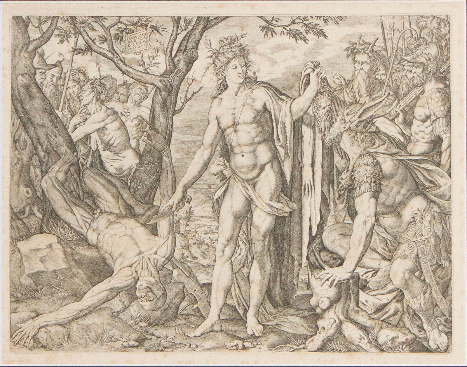 Melchior Meier, 1572, Apollo and Marsyas and the Judgment of Midas, Engraving (1 of 7)