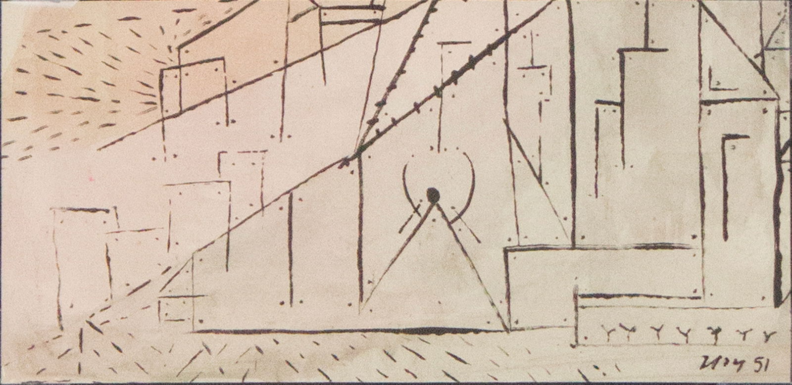 Ernst Wilhelm Nay, 1902-1968, Abstract, Wash and Ink (1 of 3)