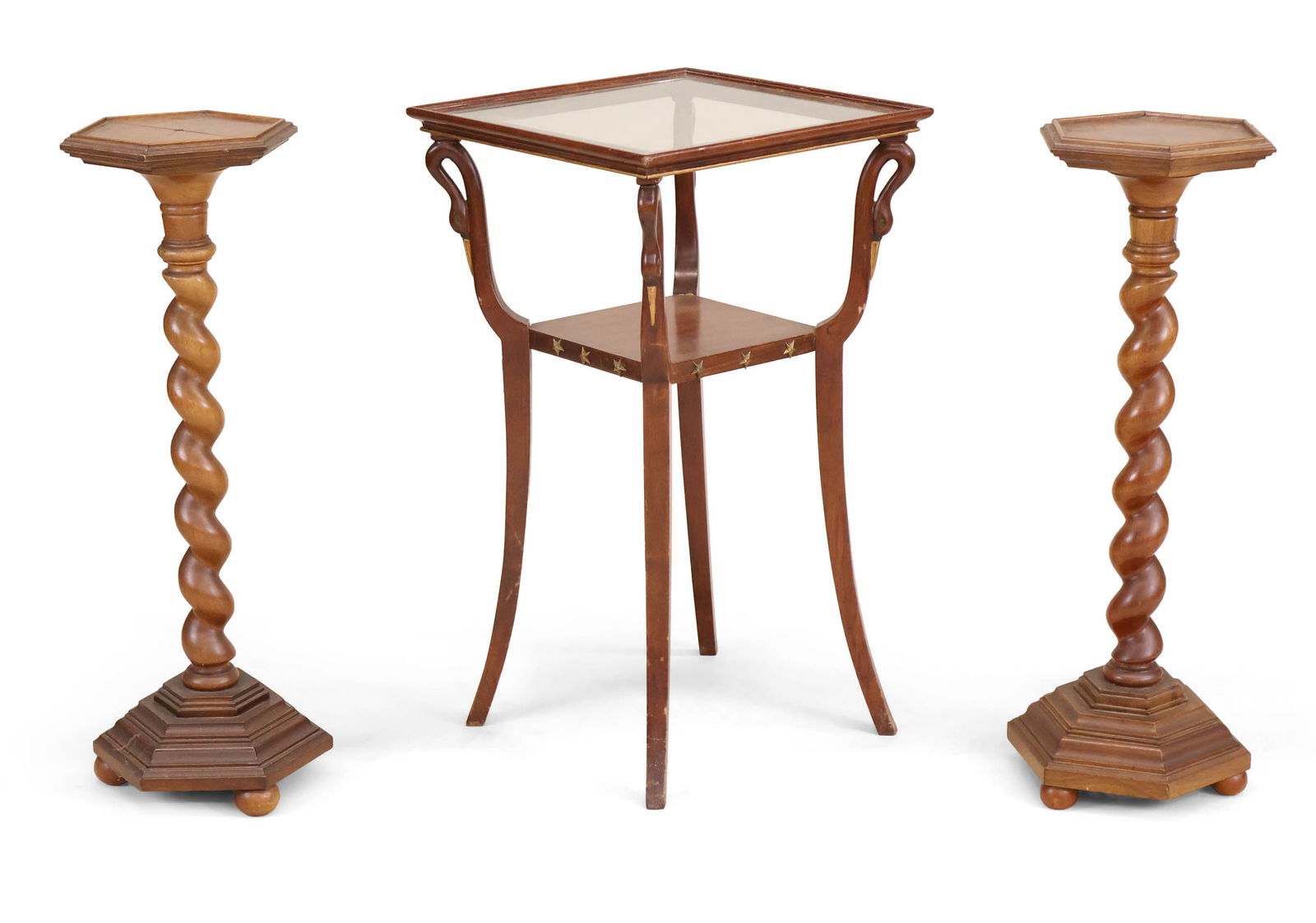 Two Similar Hexagonal Barley Twist Pedestals (1 of 14)