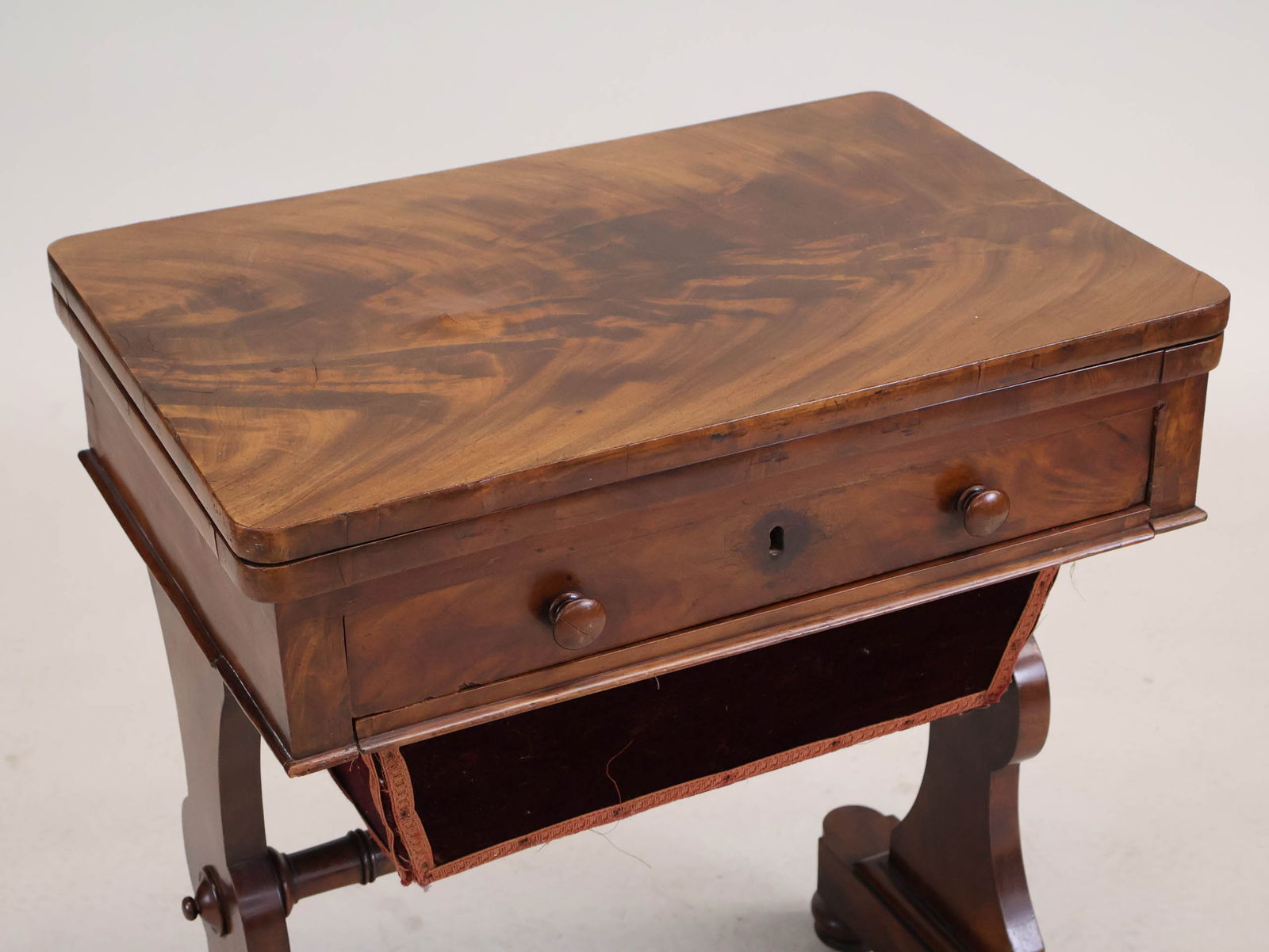 Victorian Mahogany Sewing Table - 3