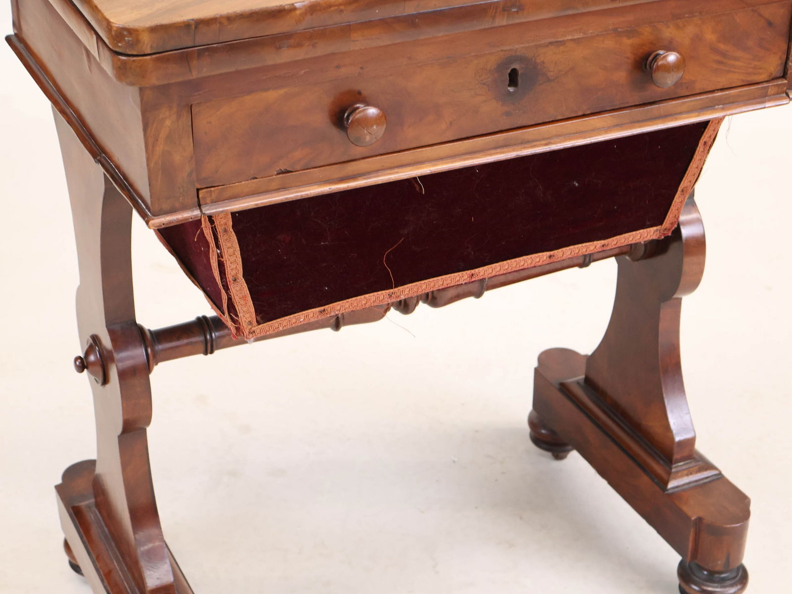 Victorian Mahogany Sewing Table - 5