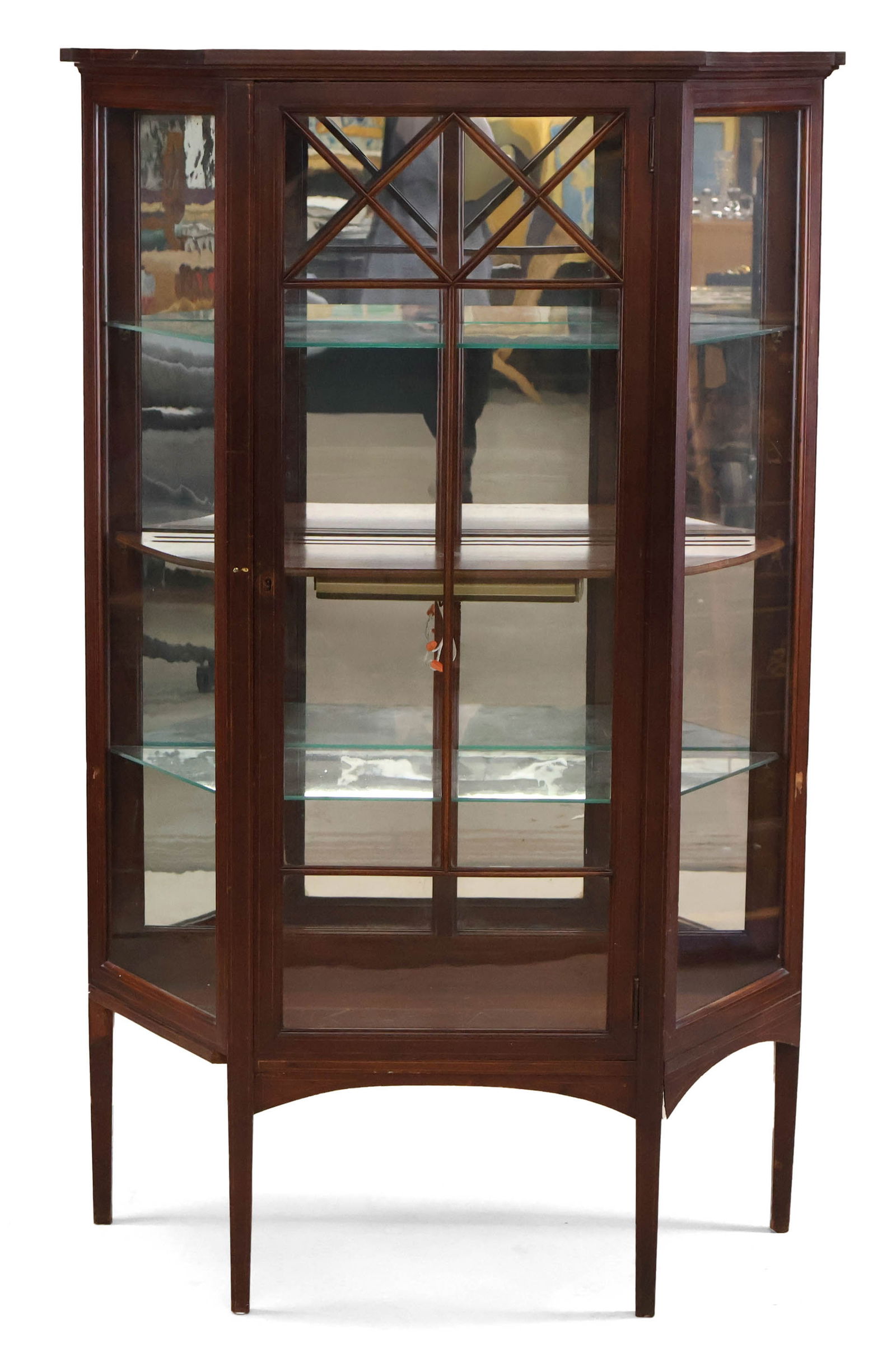 Georgian Style Inlaid Mahogany Vitrine Cabinet (1 of 14)