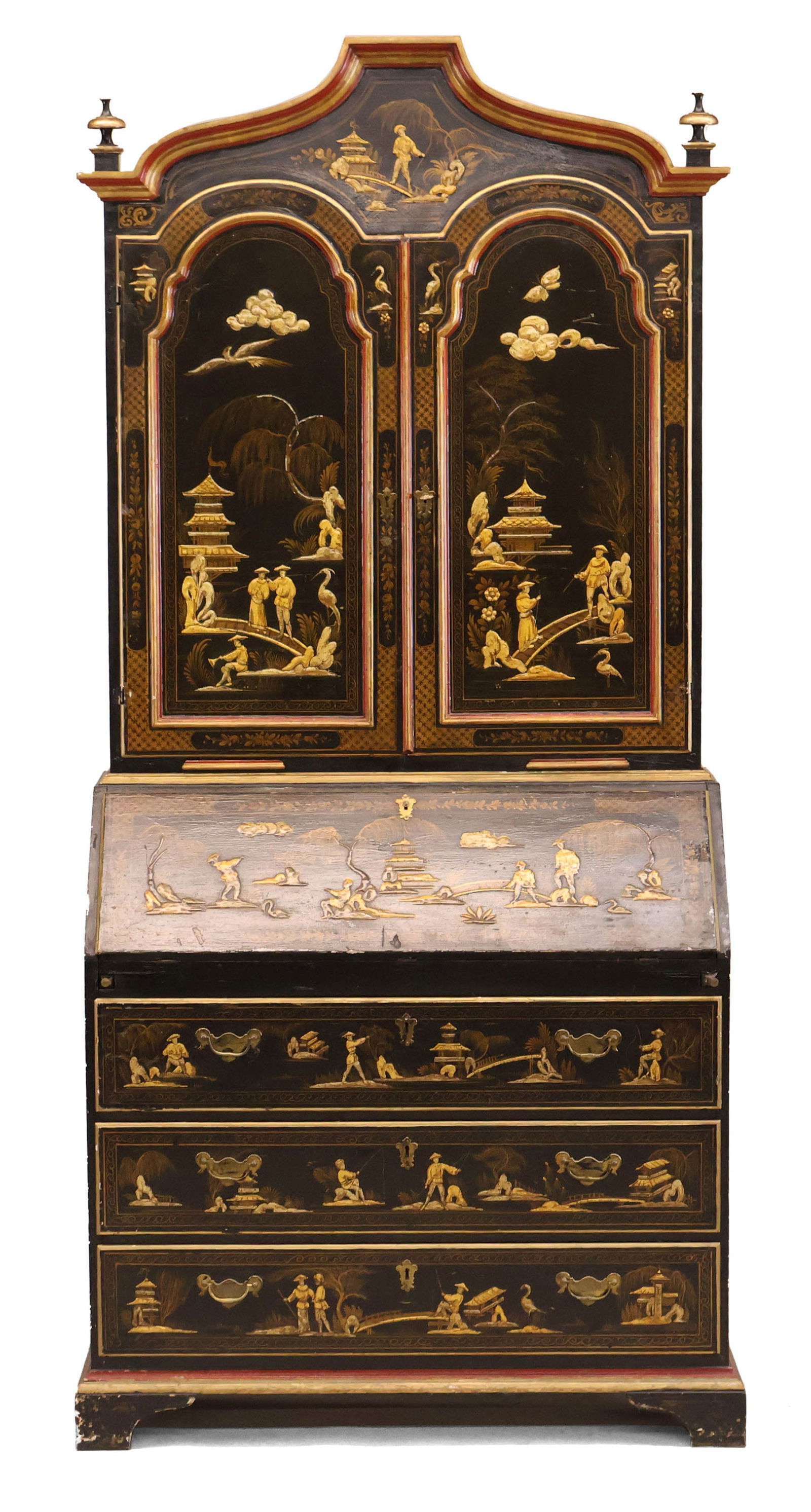 George III Style Chinoiserie Decorated Secretary (1 of 14)