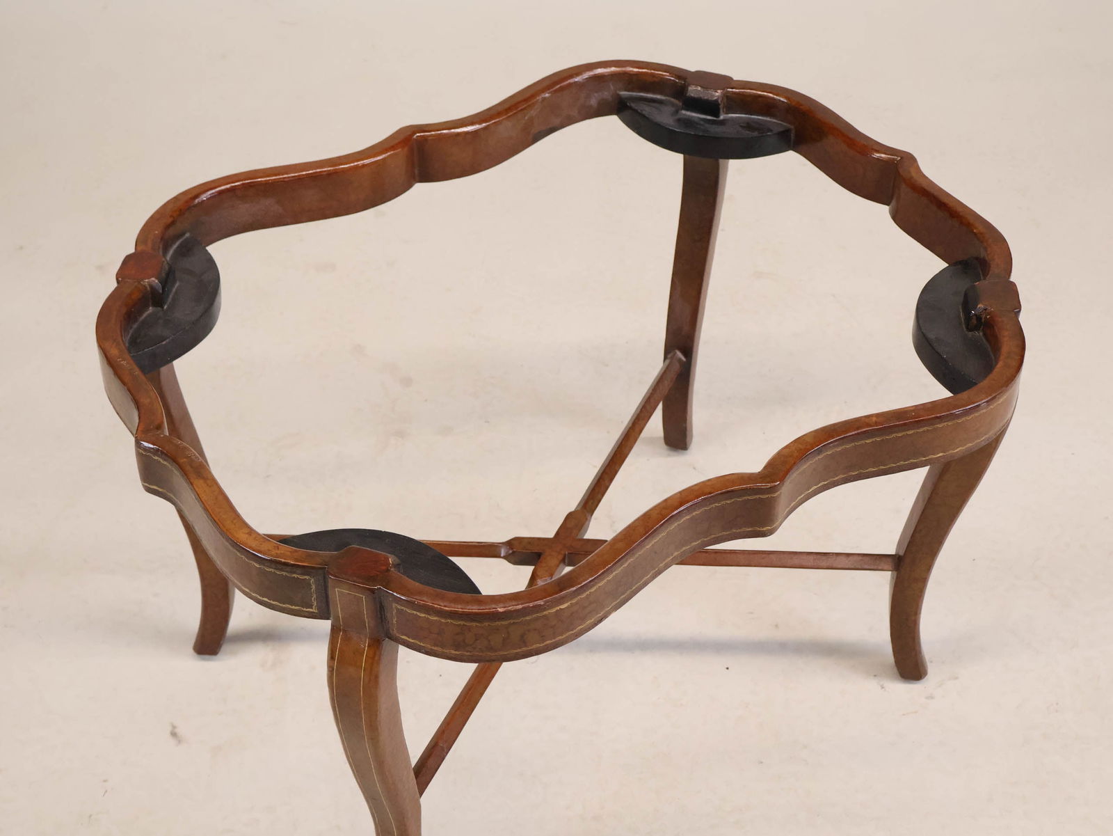 Tooled Leather Tray on Stand - 9