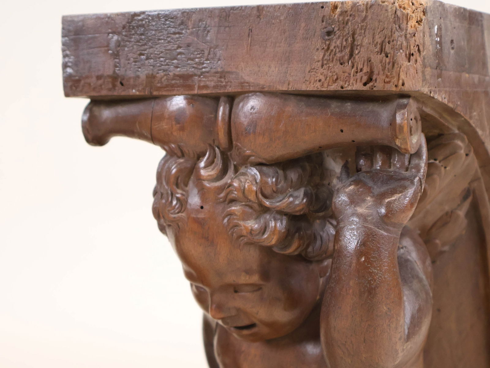 Two Carved Walnut Putti-Form Architectural Elements - 10