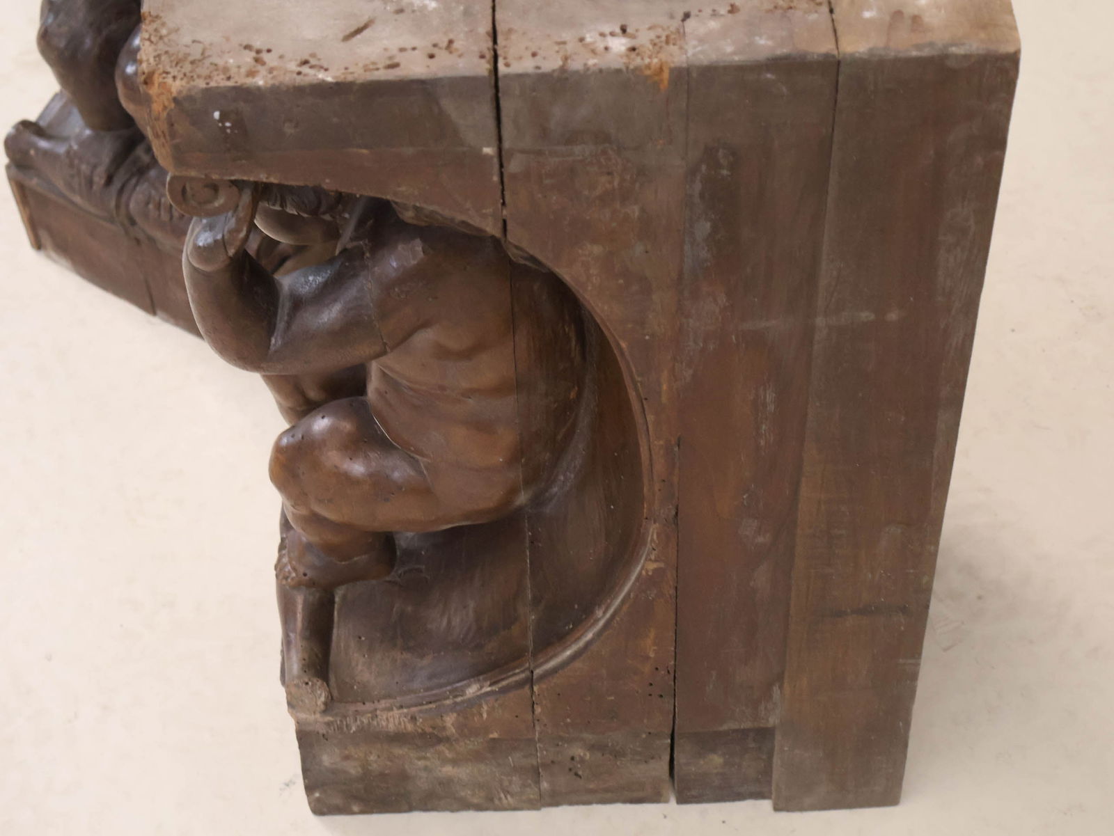 Two Carved Walnut Putti-Form Architectural Elements - 12