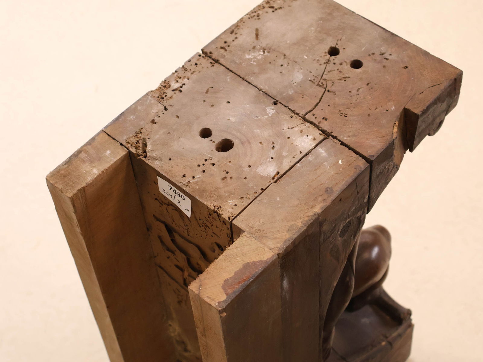 Two Carved Walnut Putti-Form Architectural Elements - 14