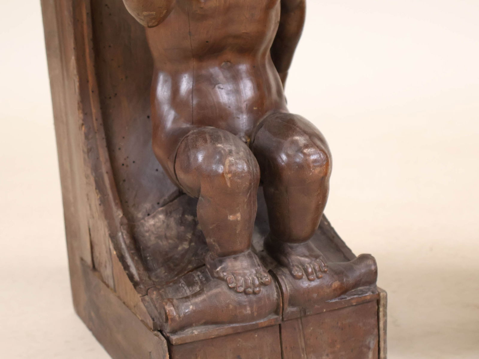 Two Carved Walnut Putti-Form Architectural Elements - 6