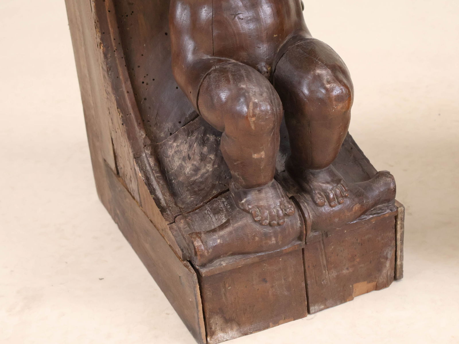 Two Carved Walnut Putti-Form Architectural Elements - 7