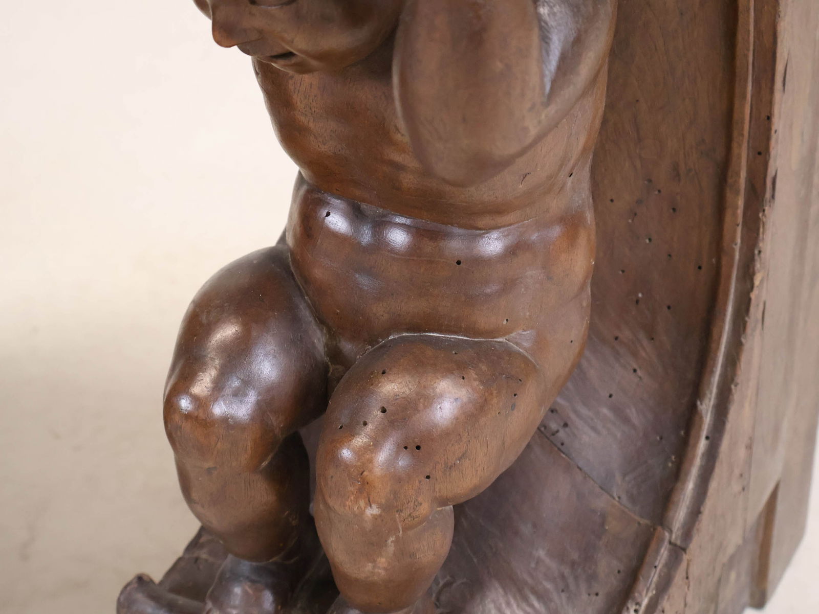 Two Carved Walnut Putti-Form Architectural Elements - 9