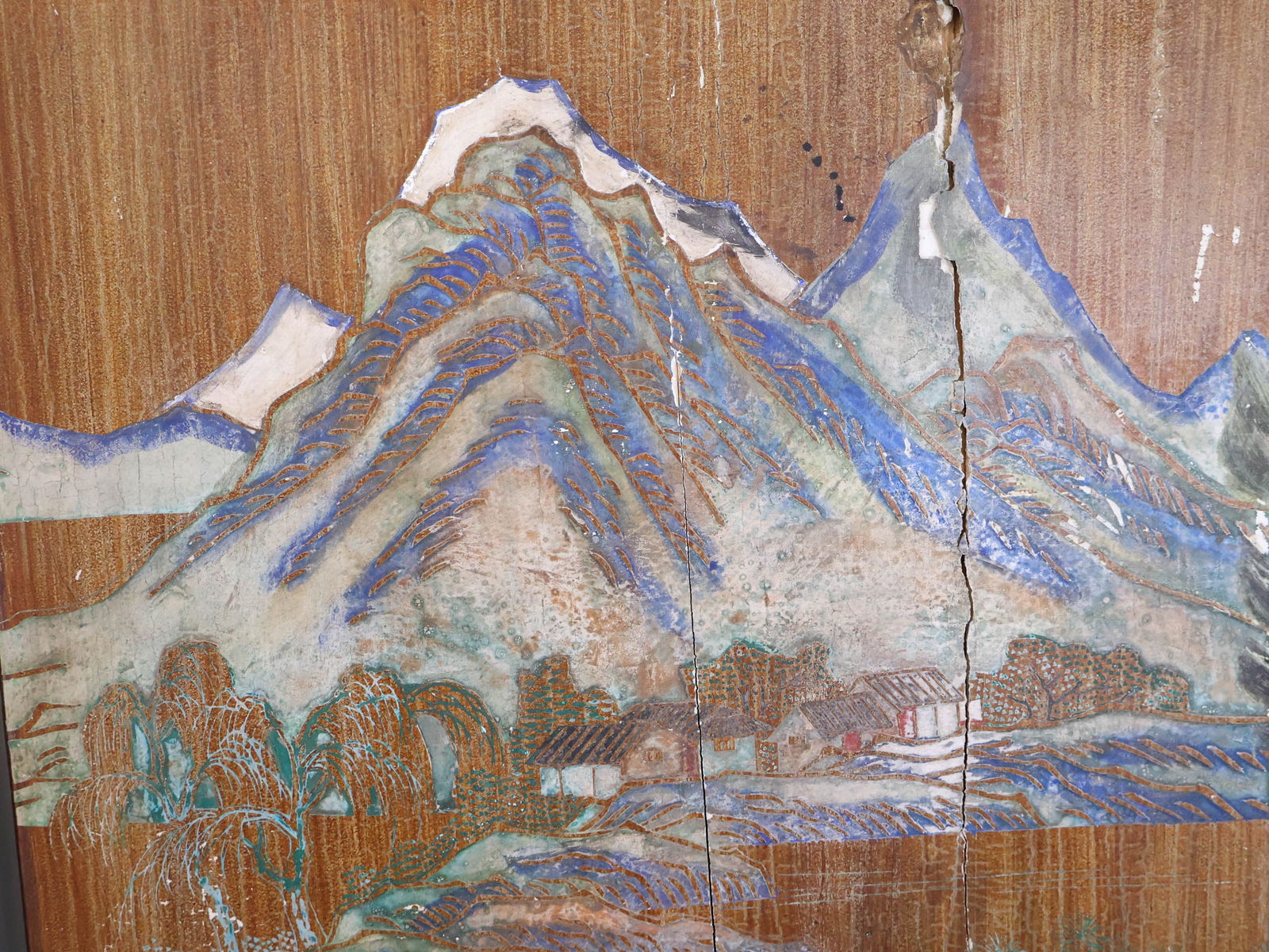 Chinese Lacquer Four Panel Screen - 12