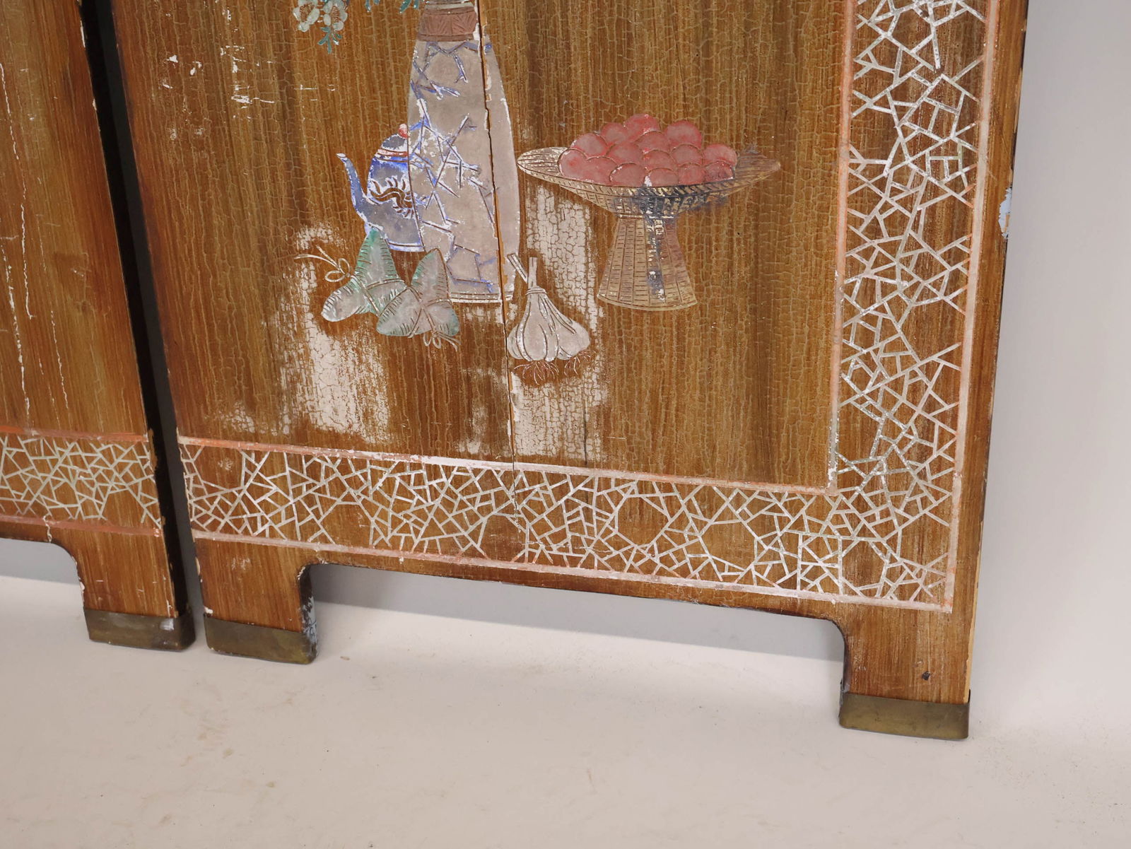 Chinese Lacquer Four Panel Screen - 13