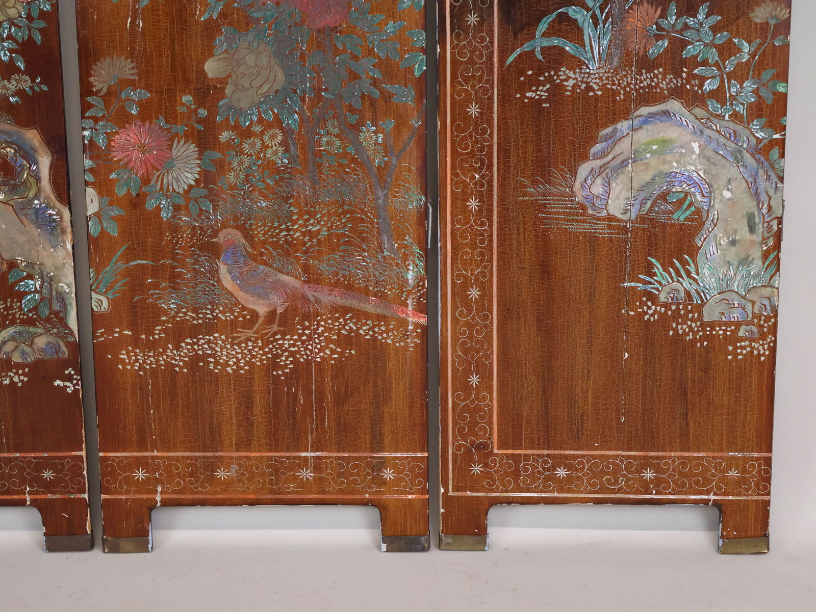Chinese Lacquer Four Panel Screen - 15
