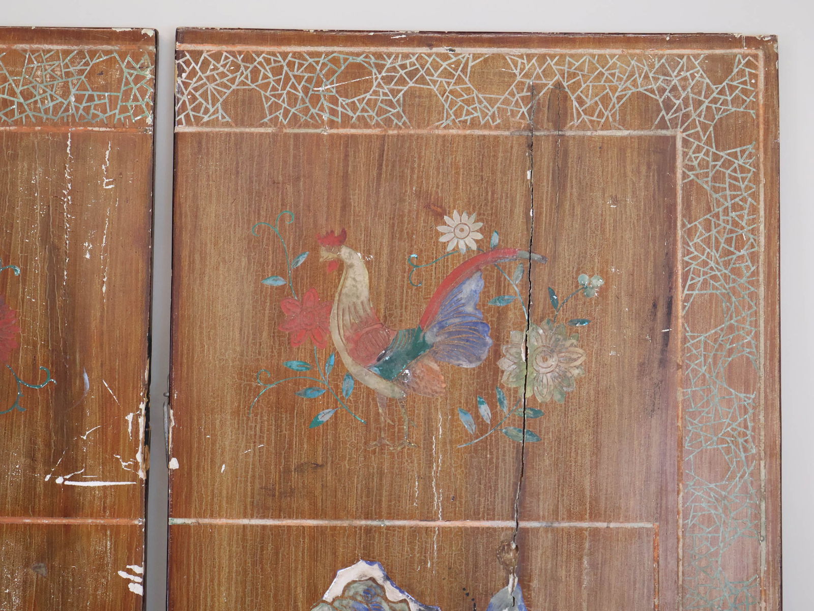Chinese Lacquer Four Panel Screen - 4