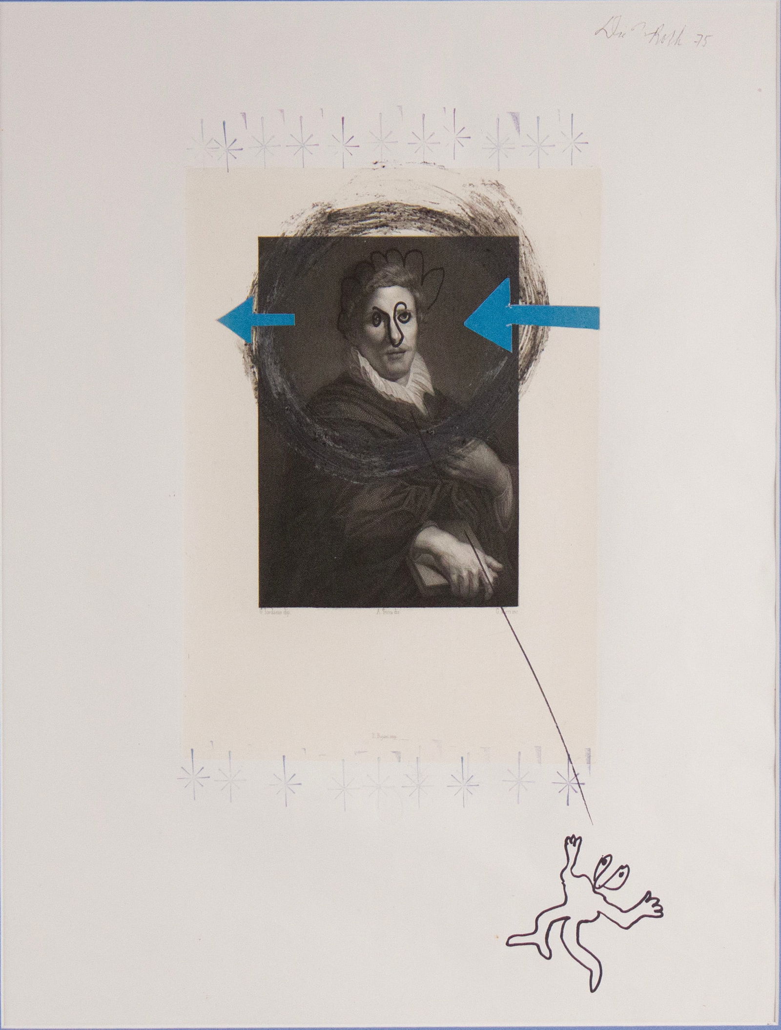 Dieter Roth, 1930-1998, Abstract Collage, Mixed Media on Paper: Dieter Roth1930-1998Abstract CollageMixed Media on PaperSigned u.r. "Die Roth 75".Sight: 19 1/2 x 15 in. (49.5 x 38.1 cm.), Frame: 34 x 29 1/4 in. (86.4 x 74.3 cm.)