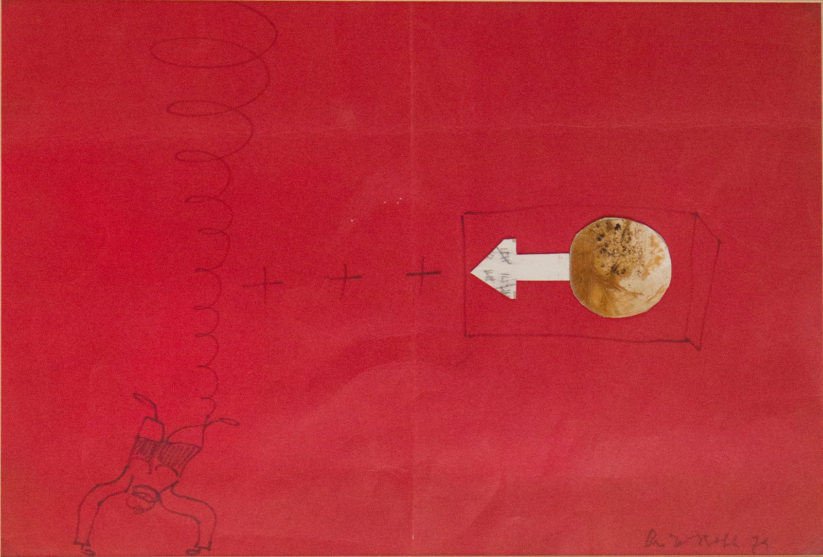 Dieter Roth, 1930-1998, Abstract Collage, Mixed Media on Paper: Dieter Roth1930-1998Abstract CollageMixed Media on PaperSigned l.r. "Die Roth 79".Sight: 10 x 14 1/2 in. (25.4 x 36.8 cm.), Frame: 23 1/2 x 29 1/2 in. (59.7 x 74.9 cm.)