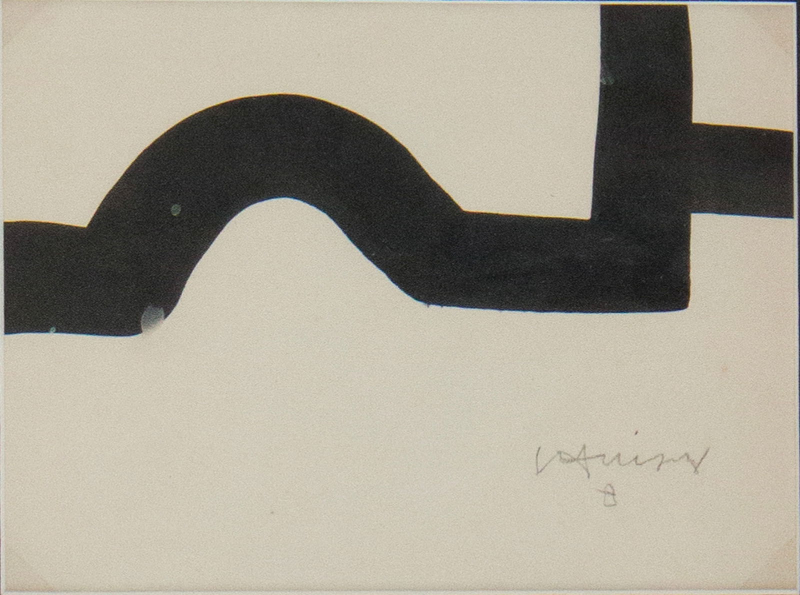 Possibly by Eduardo Chillida, Spanish 1924-2002, Geometric Abstract, Ink on Paper (1 of 6)
