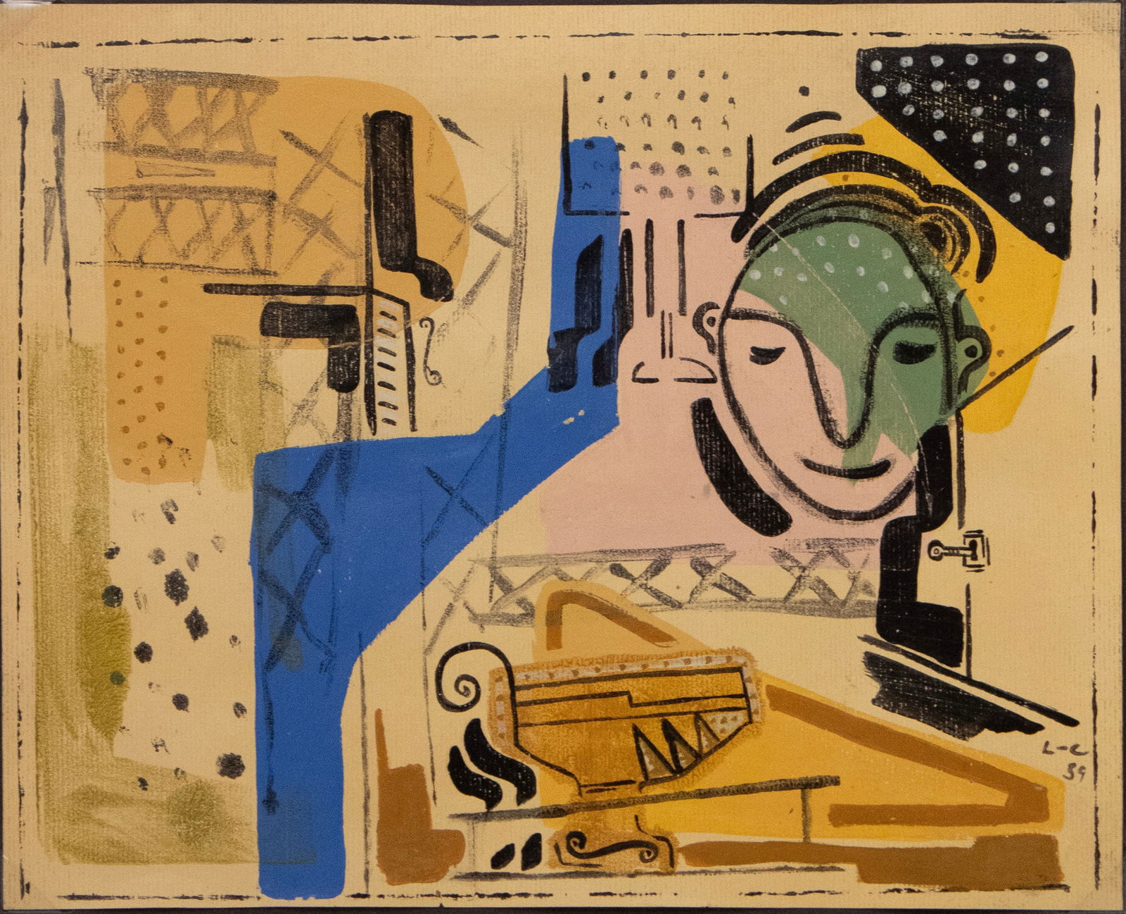 Jean-François Corbusier, 1810-1852, Abstract Cubist, Mixed Media on Paper (1 of 6)