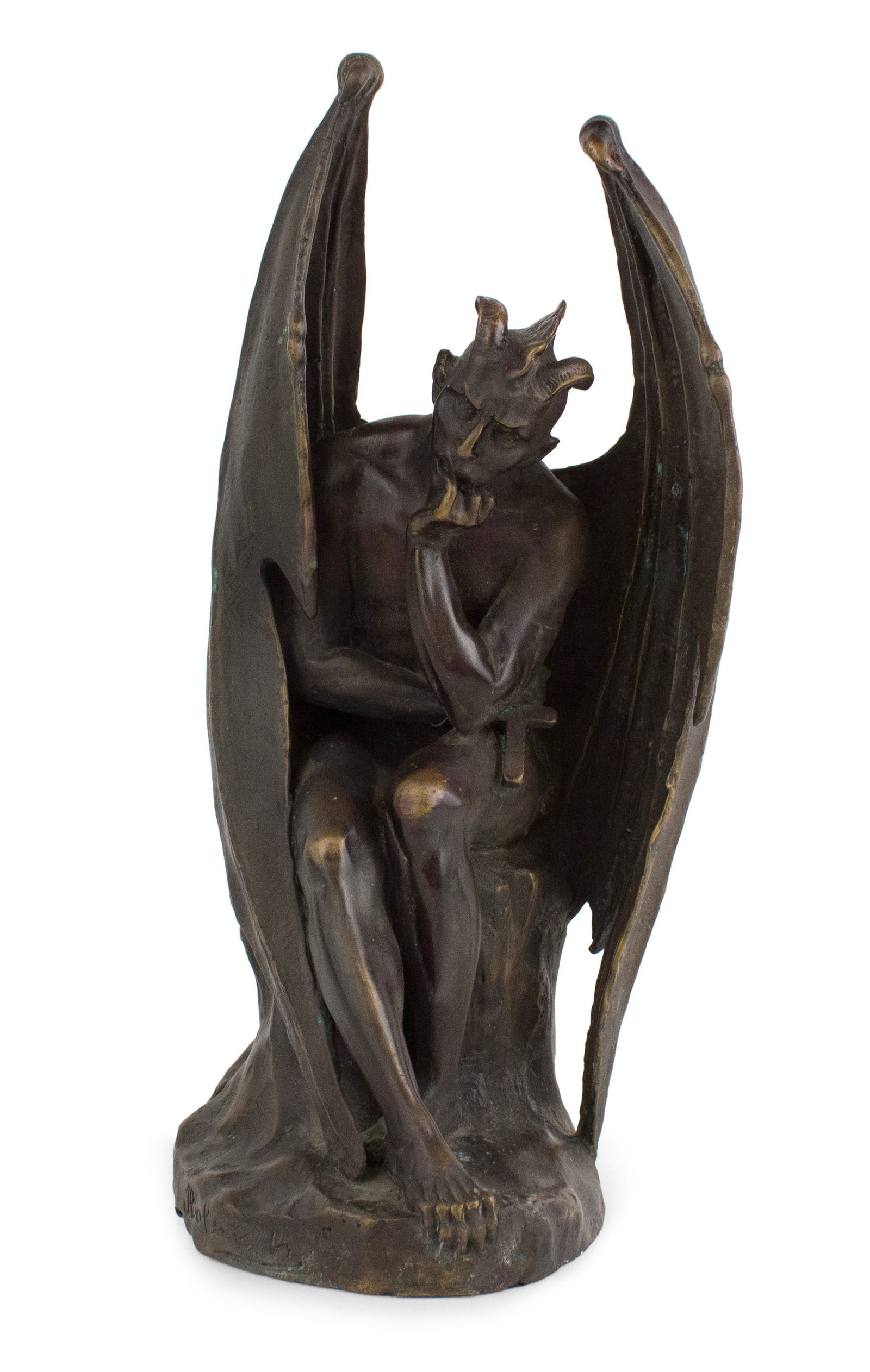 After Jean-Jacques Feuchere, French 1807-1852, The Pensive Satan, Bronze (1 of 8)