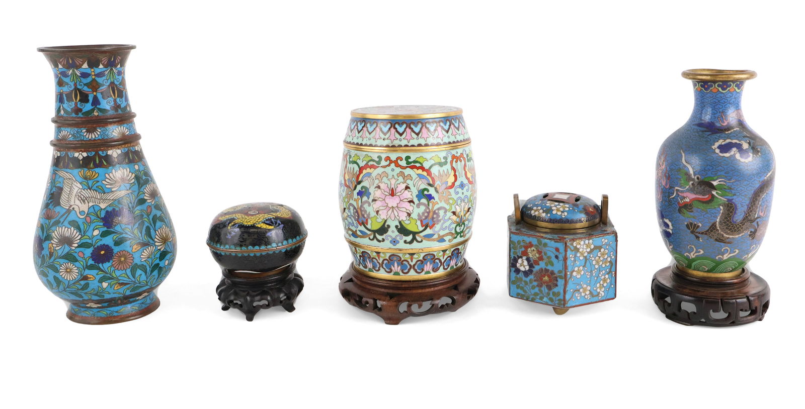 Five Chinese Cloisonne Table Articles (1 of 19)