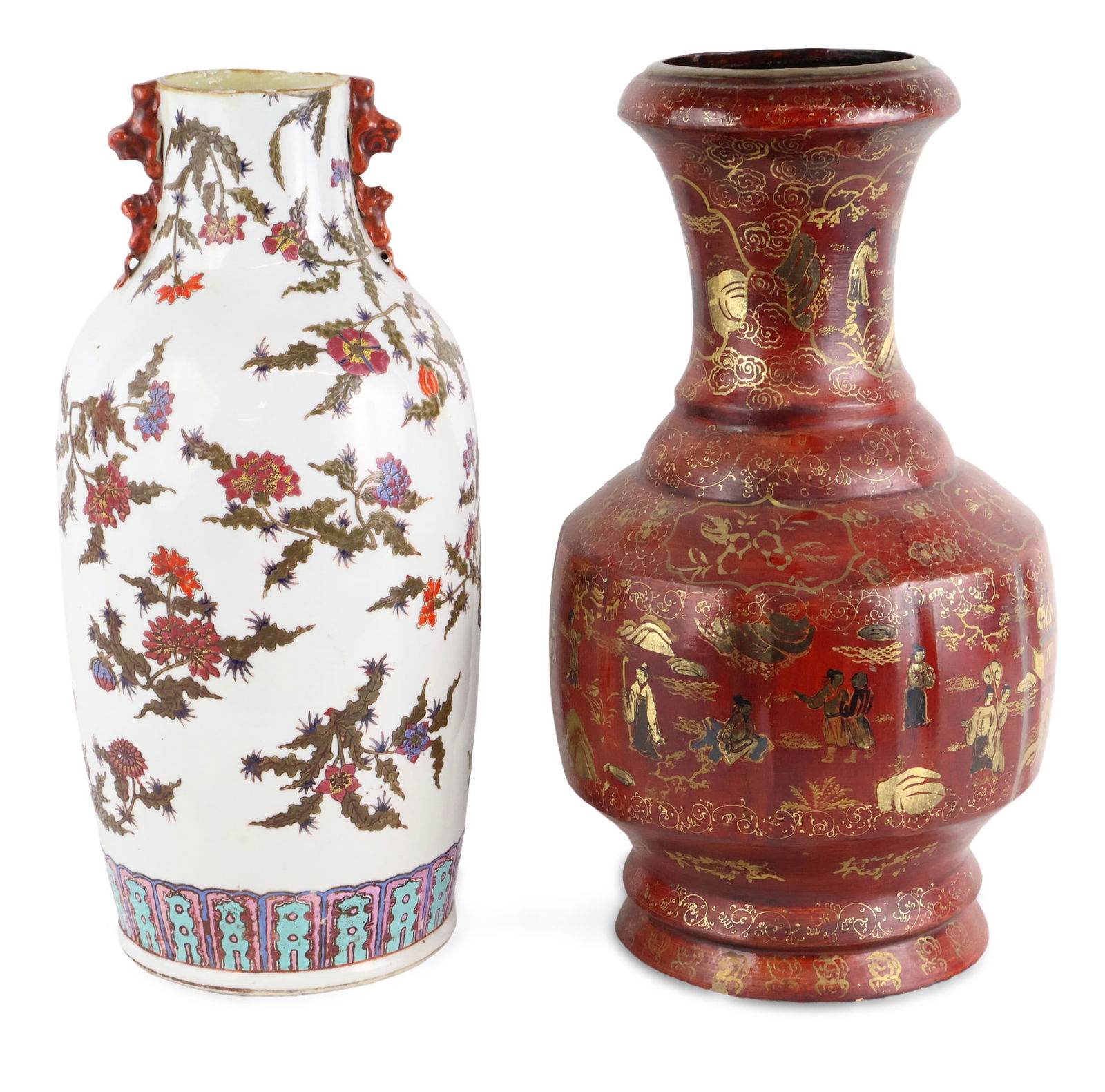 Chinese Gilt-Decorated Red Lacquer Floor Vase (1 of 17)