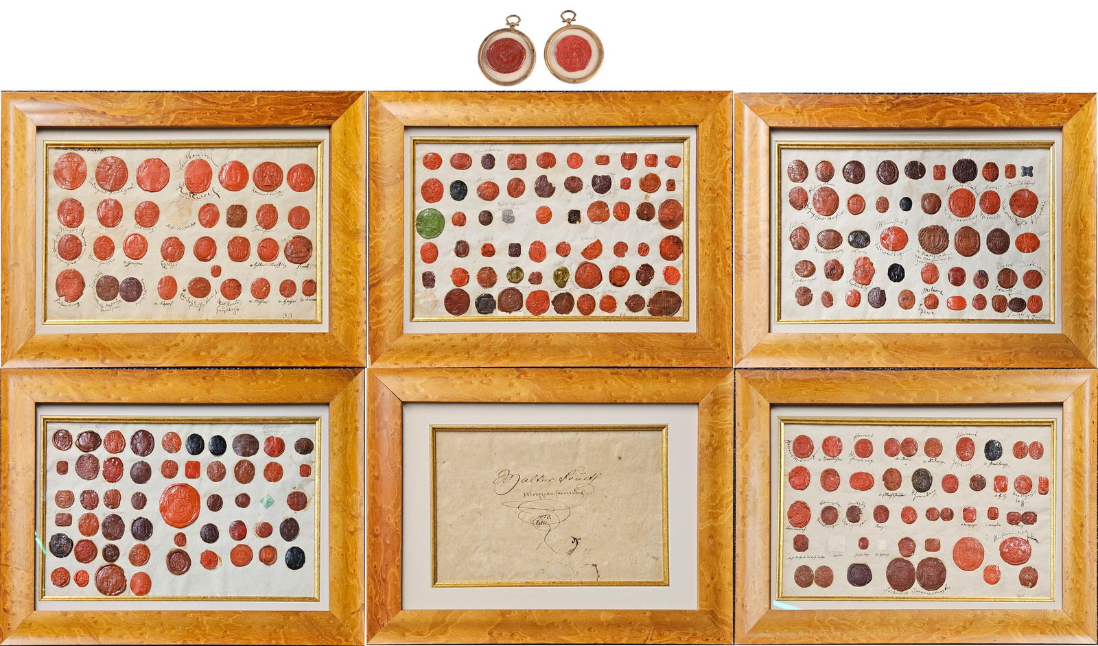 Five Framed Collections of Wax Seals (1 of 17)