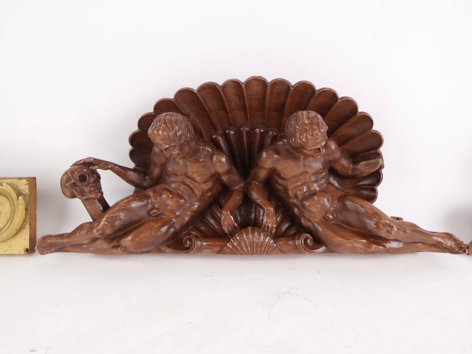 Three Carved Wood Figural Architectural Elements - 3