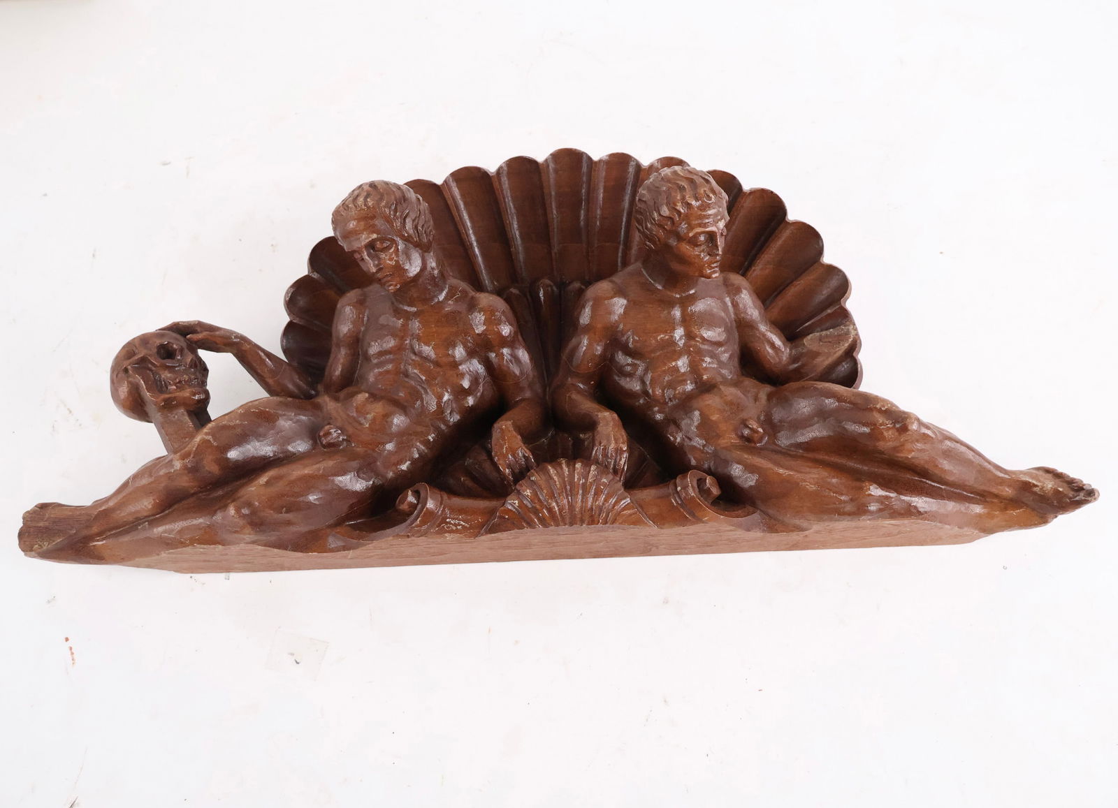 Three Carved Wood Figural Architectural Elements - 8