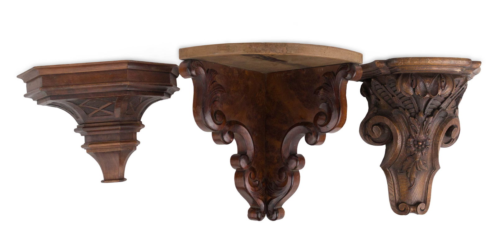 Victorian Carved Mahogany Corner Wall Bracket (1 of 12)