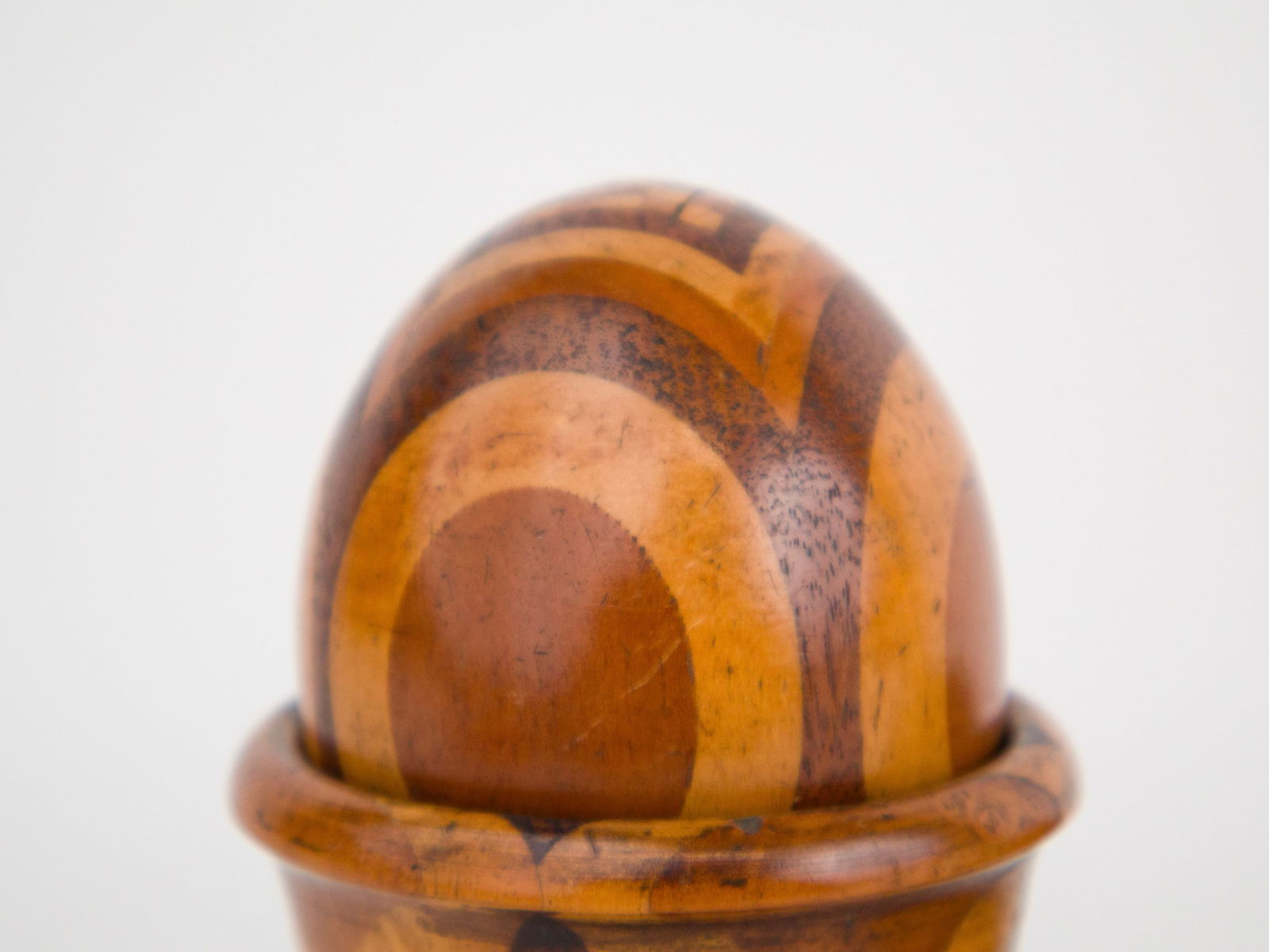 Treen Barrel Form String Holder - 2