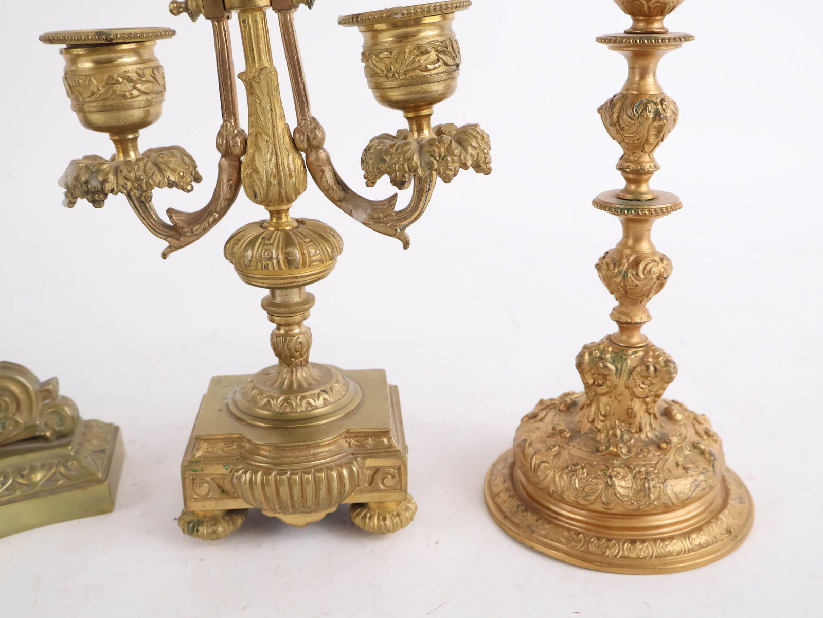 Seven Neoclassical Style Brass and Ormolu Candlesticks - 3