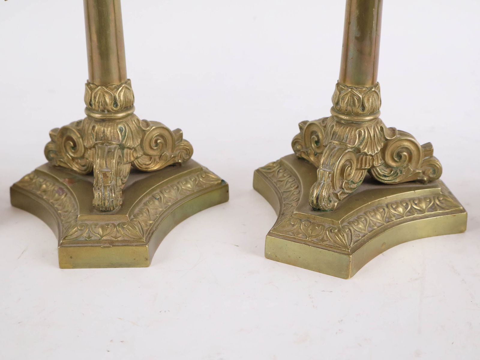 Seven Neoclassical Style Brass and Ormolu Candlesticks - 6
