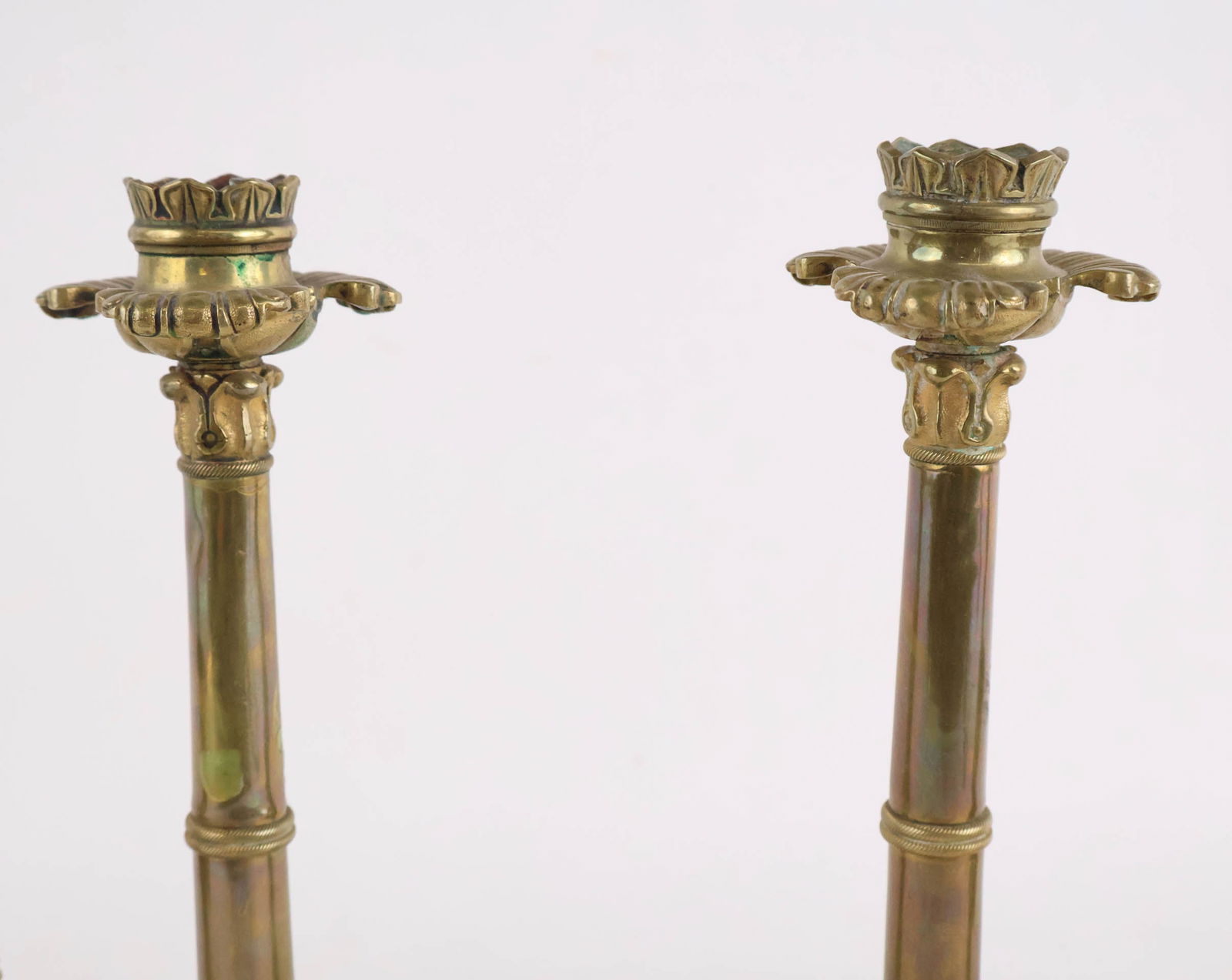 Seven Neoclassical Style Brass and Ormolu Candlesticks - 7