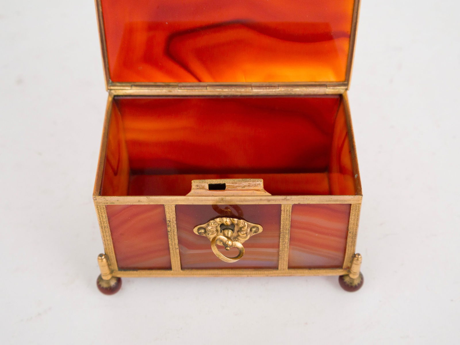 Neoclassical Style Ormolu-Mounted Agate Trinket Box - 10