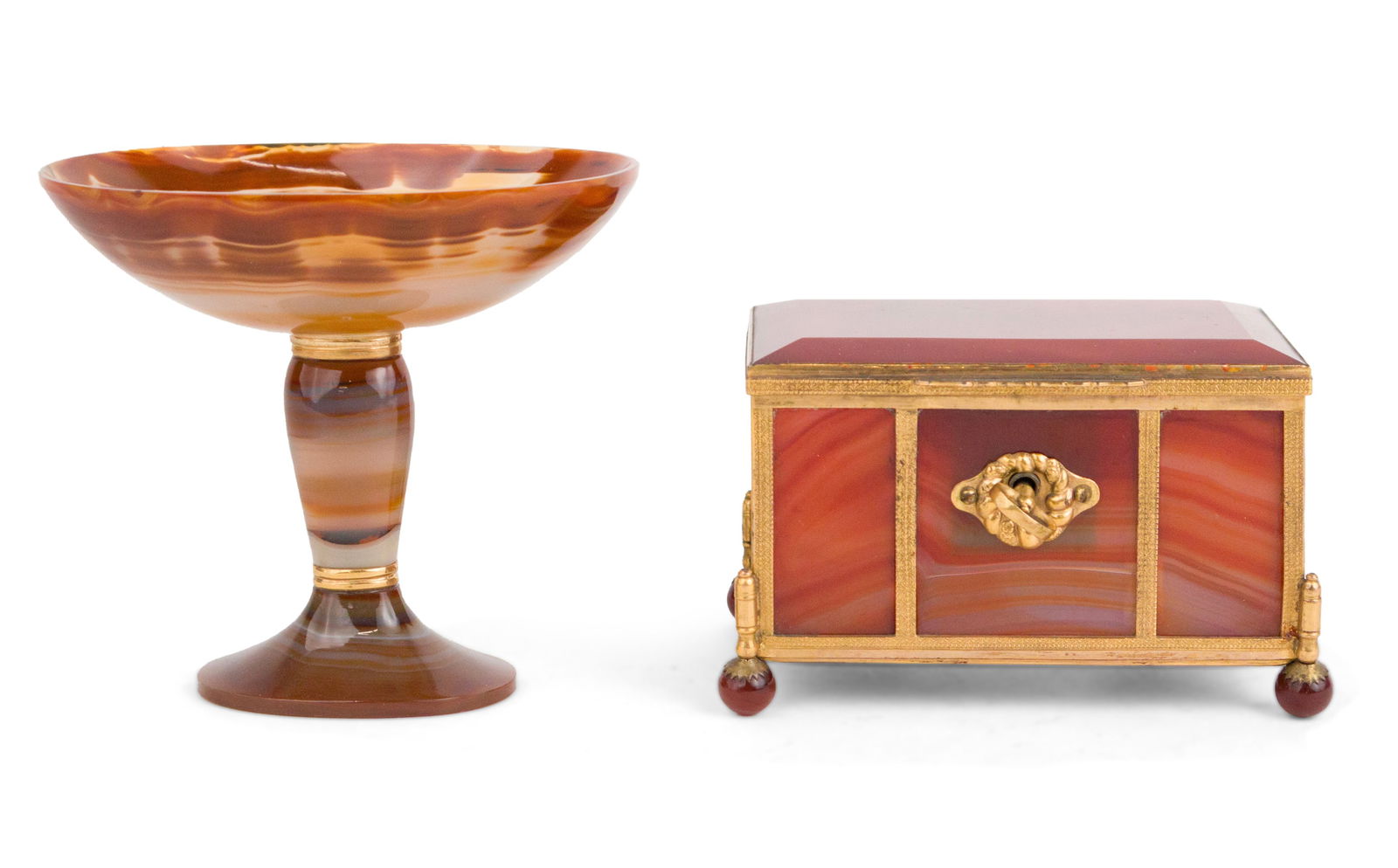 Neoclassical Style Ormolu-Mounted Agate Trinket Box (1 of 13)
