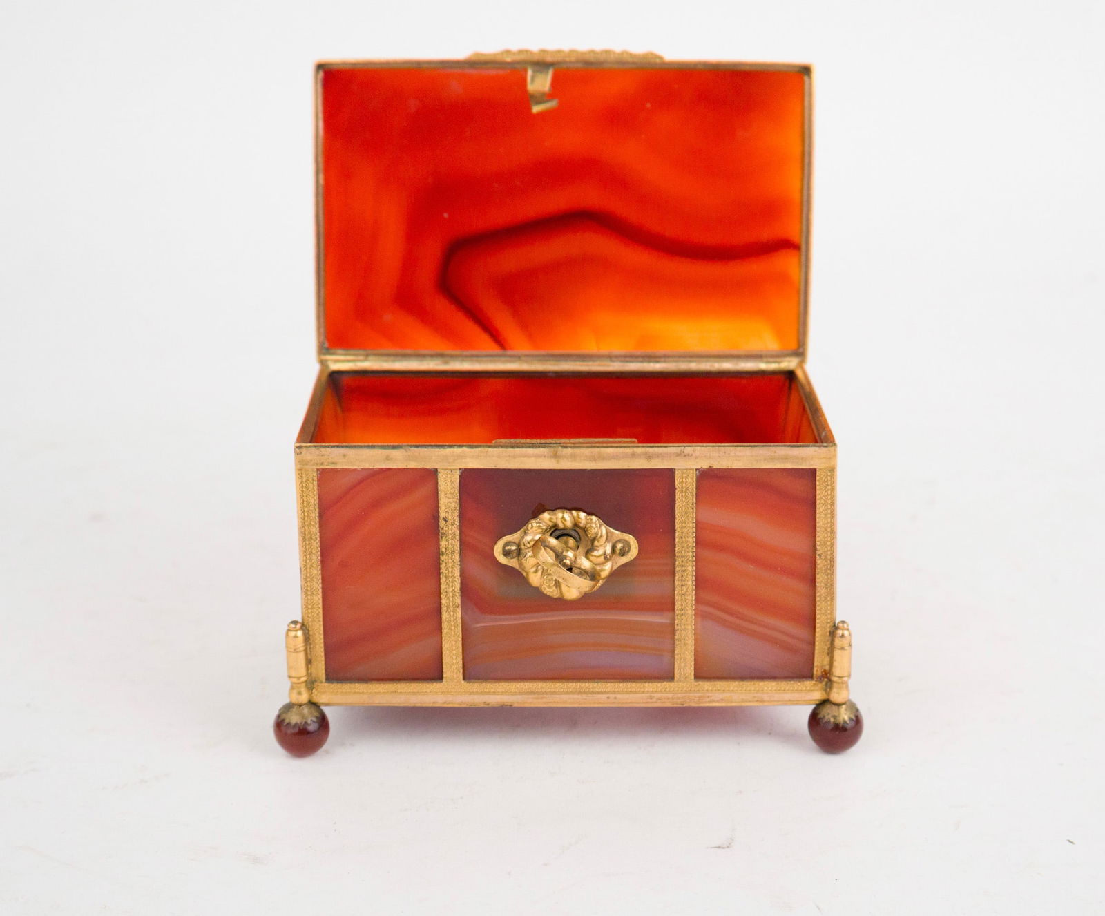 Neoclassical Style Ormolu-Mounted Agate Trinket Box - 9