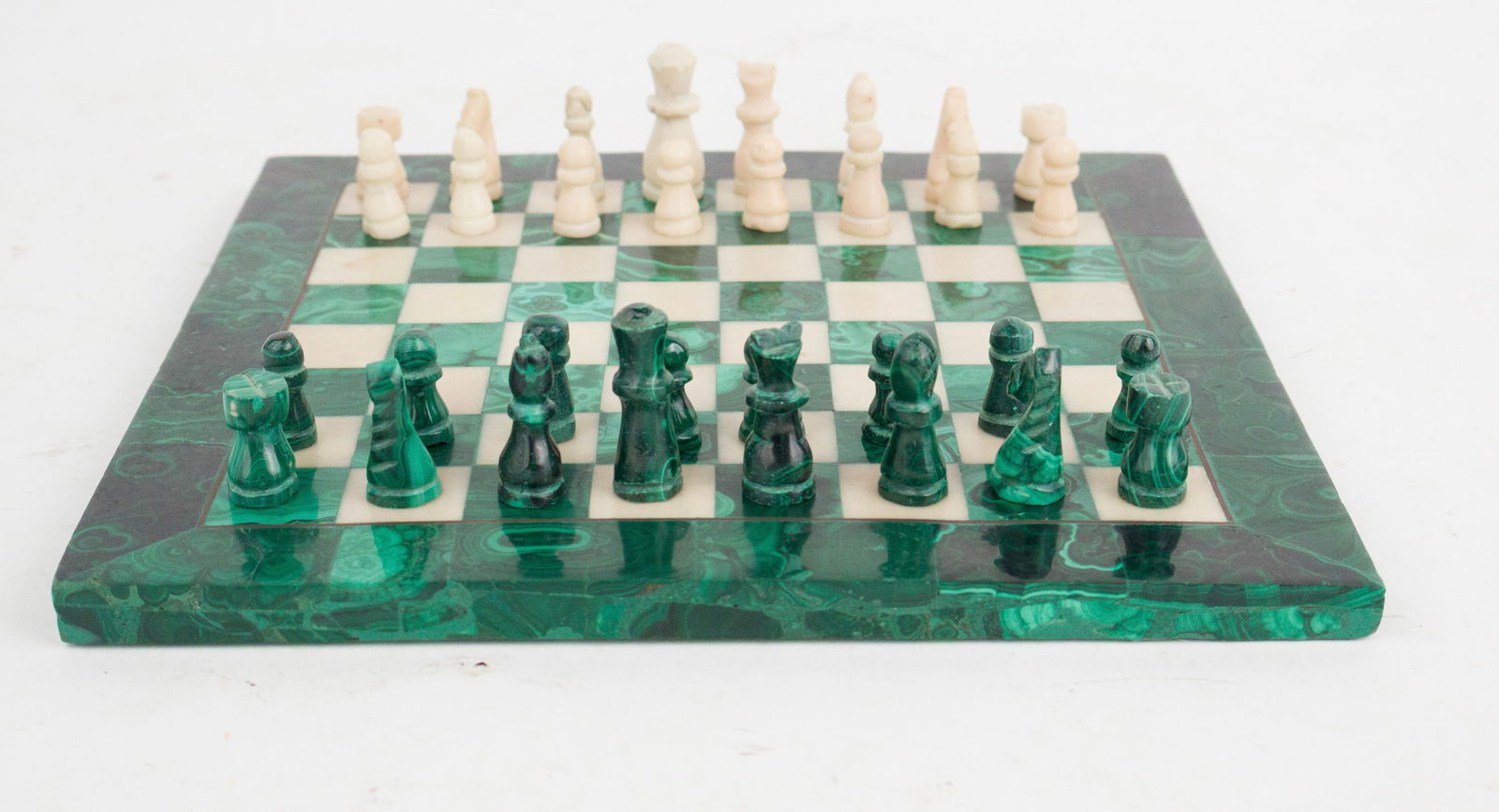Malachite and Alabaster Chess Set - 8
