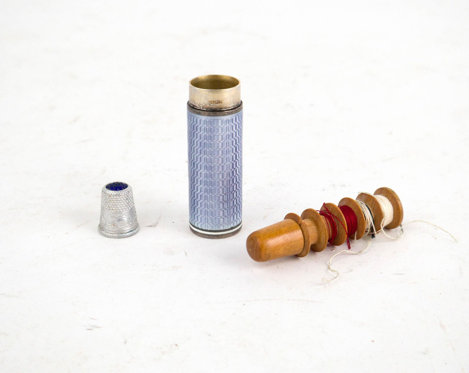 Silver Guilloche Sewing Kit - 7