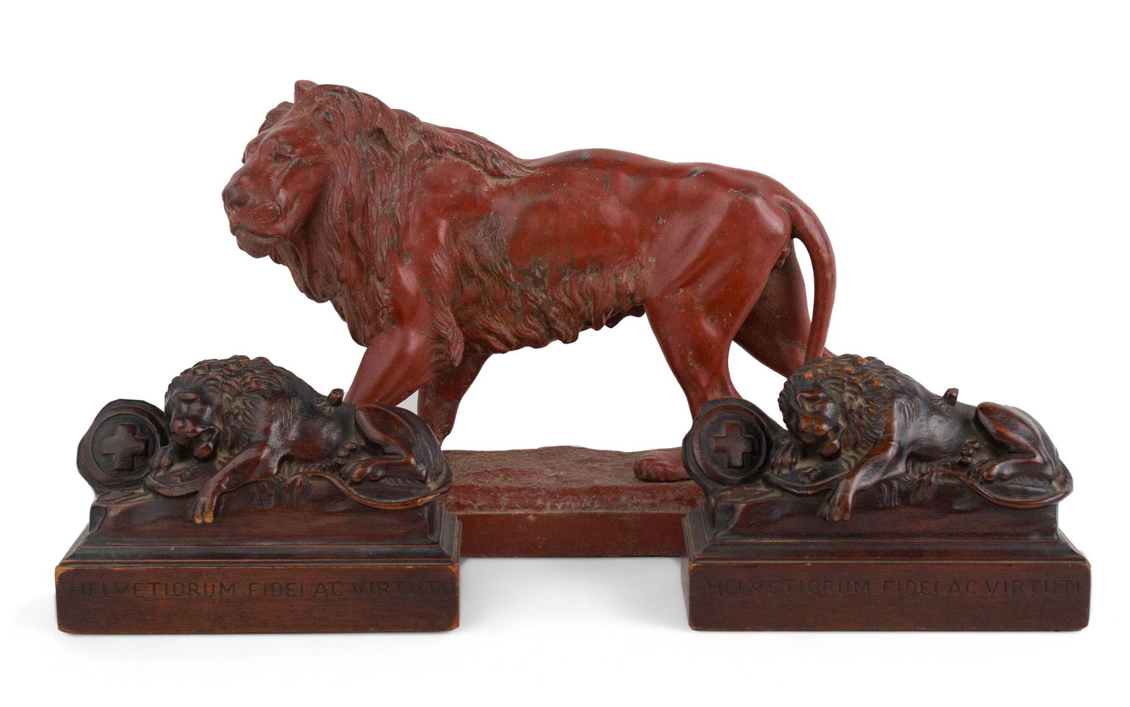 Two Carved Wood Sculptures of the Lion of Lucerne (1 of 10)